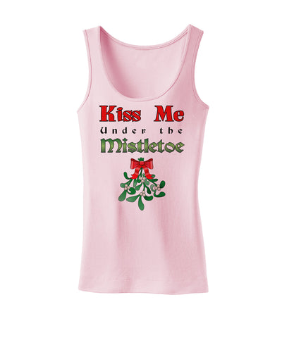 Kiss Me Under the Mistletoe Christmas Womens Tank Top-Womens Tank Tops-TooLoud-SoftPink-X-Small-Davson Sales