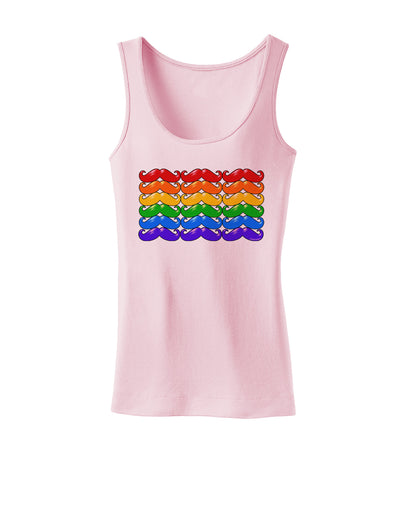 Rainbow Mustaches Gay Pride Flag Womens Tank Top-Womens Tank Tops-TooLoud-SoftPink-X-Small-Davson Sales