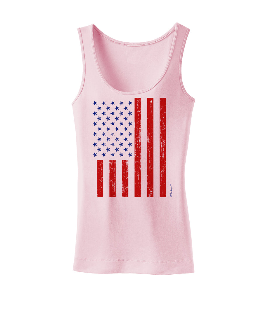 Red and Blue Stamp Style American Flag - Distressed Womens Tank Top by TooLoud-Womens Tank Tops-TooLoud-White-X-Small-Davson Sales