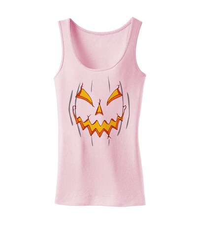 Scary Glow Evil Jack O Lantern Pumpkin Womens Tank Top-Womens Tank Tops-TooLoud-SoftPink-X-Small-Davson Sales