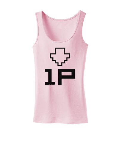 Player One Couples Design Womens Petite Tank Top-TooLoud-SoftPink-X-Small-Davson Sales