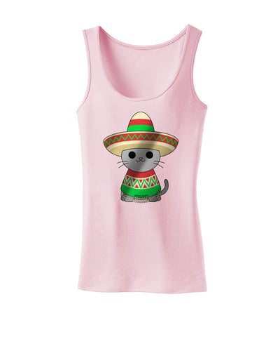 Sombrero and Poncho Cat - Metallic Womens Tank Top by TooLoud-Womens Tank Tops-TooLoud-SoftPink-X-Small-Davson Sales
