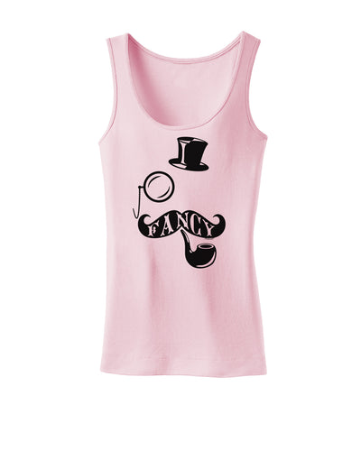 Fancy Tophat Mustache Pipe and Monocle Womens Tank Top-Womens Tank Tops-TooLoud-SoftPink-X-Small-Davson Sales