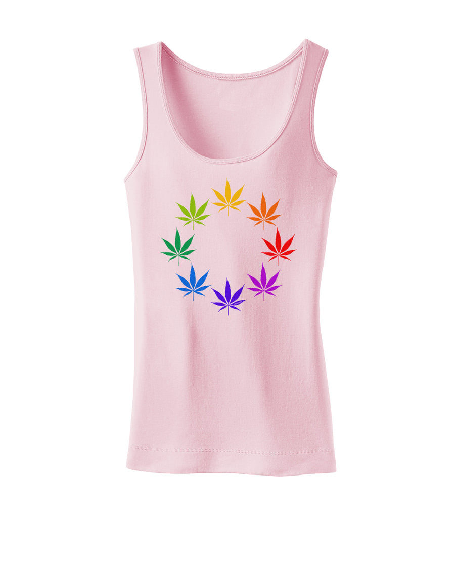 Rainbow Pot - Marijuana Leaf Womens Tank Top-Womens Tank Tops-TooLoud-White-X-Small-Davson Sales