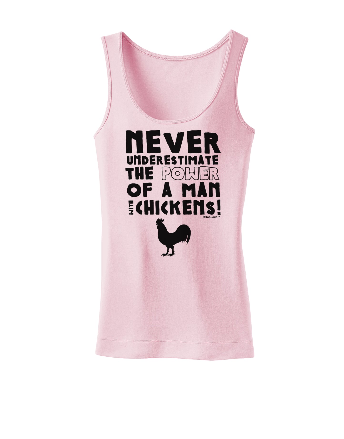 A Man With Chickens Womens Petite Tank Top-TooLoud-SoftPink-X-Small-Davson Sales