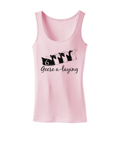 Six Geese A laying Text Womens Tank Top-Womens Tank Tops-TooLoud-SoftPink-X-Small-Davson Sales