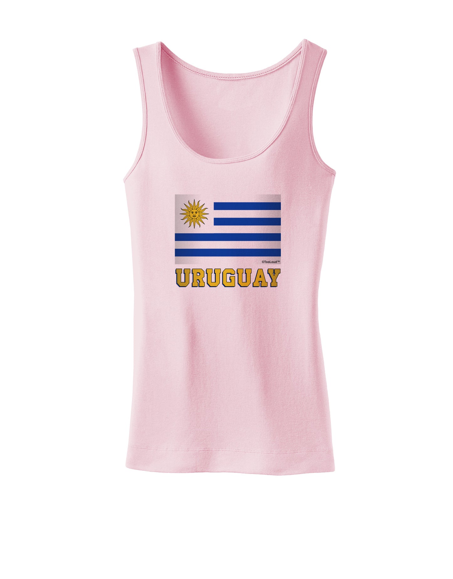 TooLoud Uruguay Flag Womens Petite Tank Top-TooLoud-SoftPink-X-Small-Davson Sales