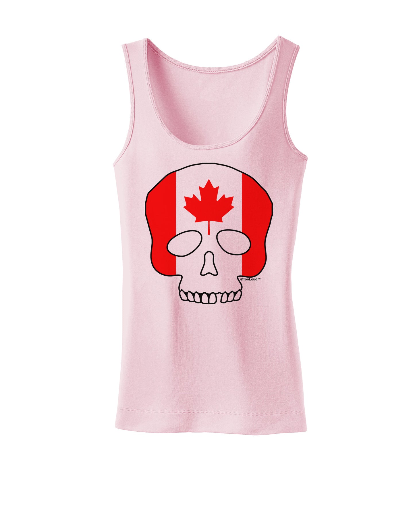 Skull Flag Canada Womens Petite Tank Top-TooLoud-SoftPink-X-Small-Davson Sales