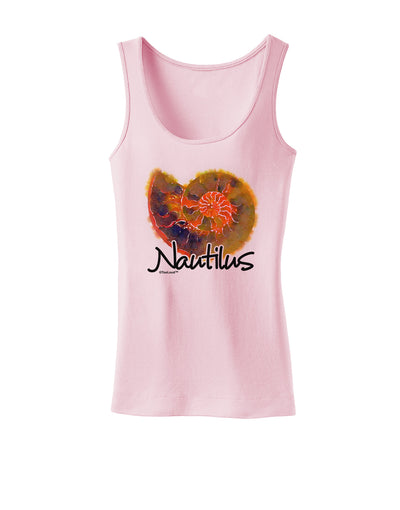 Nautilus Fossil Watercolor Text Womens Tank Top-Womens Tank Tops-TooLoud-SoftPink-X-Small-Davson Sales