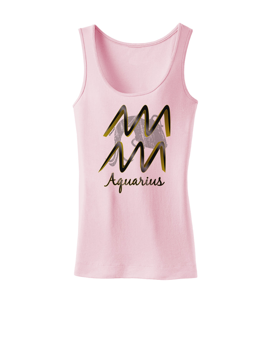 Aquarius Symbol Womens Petite Tank Top-TooLoud-White-X-Small-Davson Sales