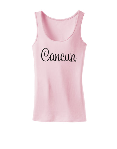 Cancun Mexico - Script Text Womens Tank Top-Womens Tank Tops-TooLoud-SoftPink-X-Small-Davson Sales