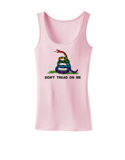 LGBT Freedom Rainbow Don't Tread on Me Womens Tank Top-Womens Tank Tops-TooLoud-SoftPink-X-Small-Davson Sales