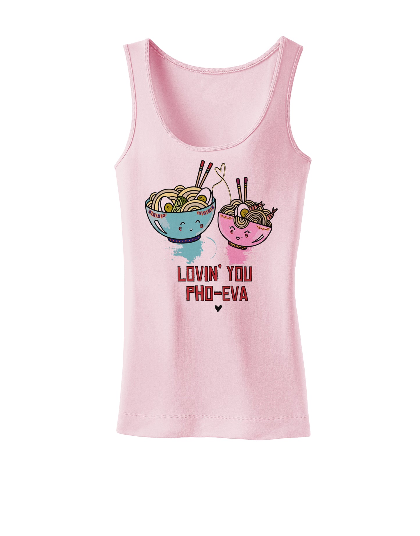 TooLoud Lovin you Pho Eva Womens Petite Tank Top-Womens Tank Tops-TooLoud-SoftPink-X-Small-Davson Sales