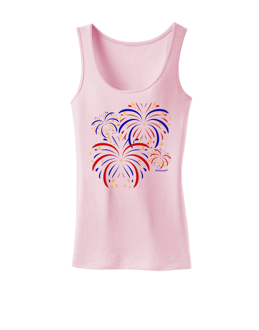 Patriotic Fireworks with Bursting Stars Womens Tank Top by TooLoud-Womens Tank Tops-TooLoud-White-X-Small-Davson Sales