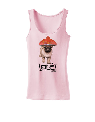 Pug Dog with Pink Sombrero - Ole Womens Tank Top by TooLoud-Womens Tank Tops-TooLoud-SoftPink-X-Small-Davson Sales