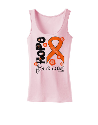 Hope for a Cure - Orange Ribbon Leukemia - Flowers Womens Tank Top-Womens Tank Tops-TooLoud-SoftPink-X-Small-Davson Sales