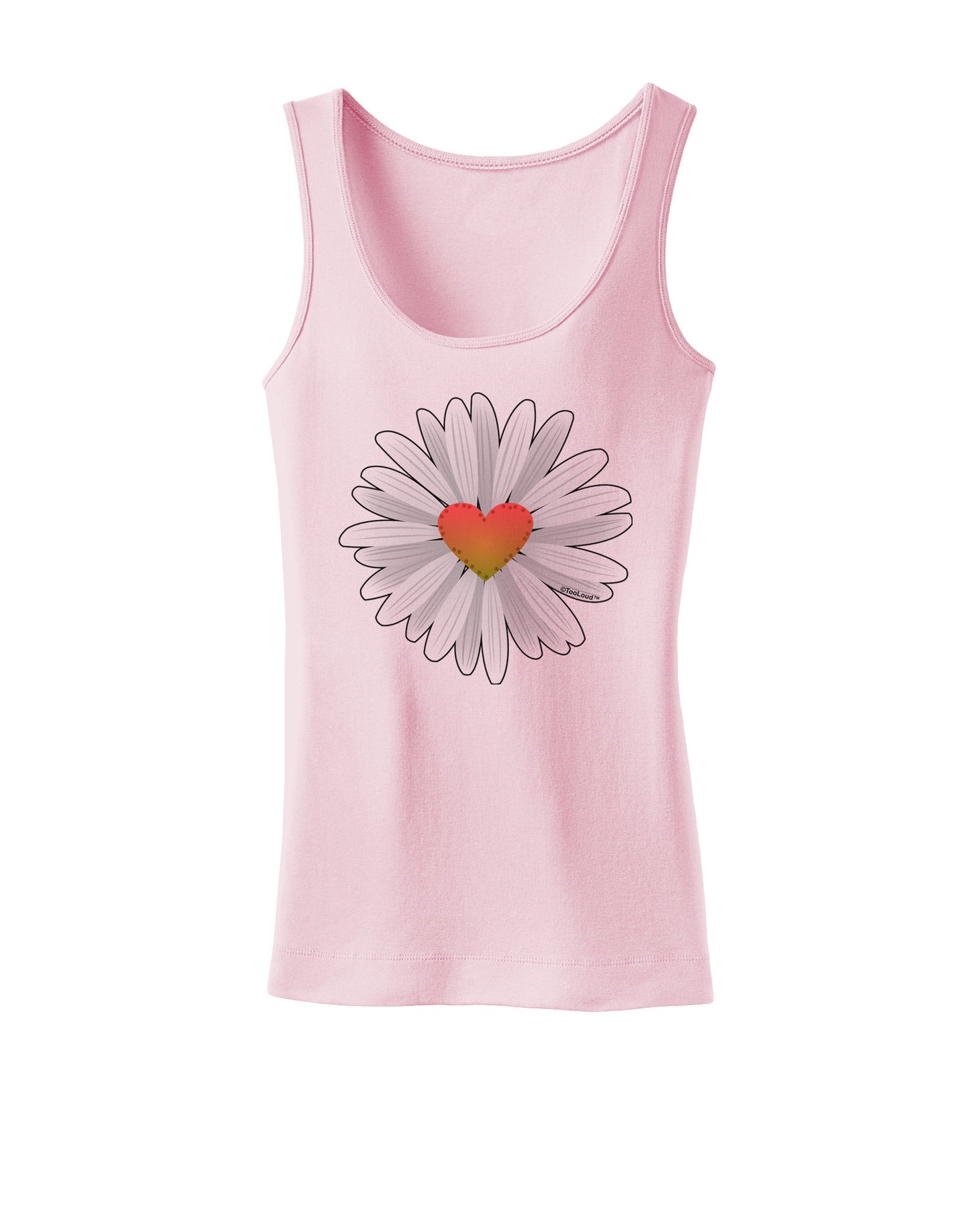 Pretty Daisy Heart Womens Petite Tank Top-Womens Tank Tops-TooLoud-SoftPink-X-Small-Davson Sales