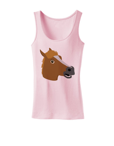 Silly Cartoon Horse Head Womens Tank Top-Womens Tank Tops-TooLoud-SoftPink-X-Small-Davson Sales