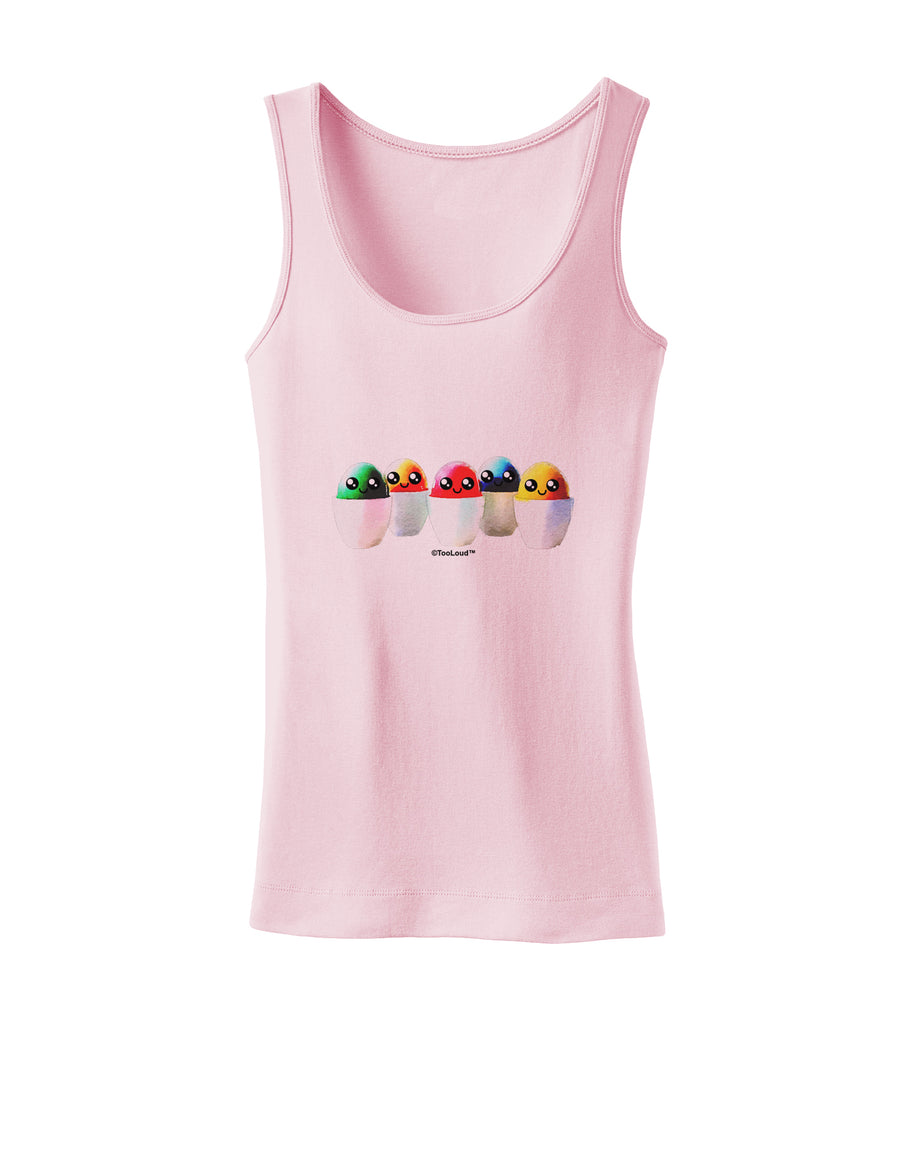 Kawaii Easter Eggs - No Text Womens Tank Top by TooLoud-Womens Tank Tops-TooLoud-White-X-Small-Davson Sales