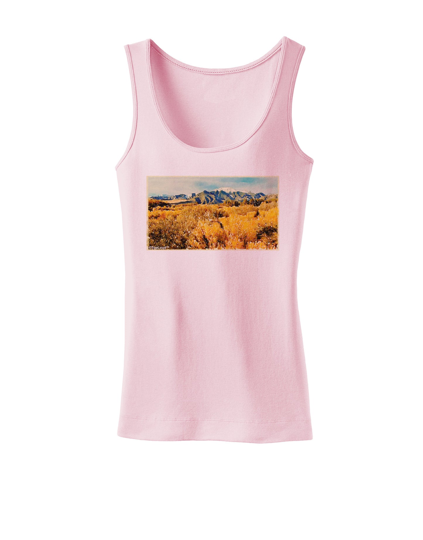 Mountain Forest Park Watercolor Womens Petite Tank Top-TooLoud-SoftPink-X-Small-Davson Sales