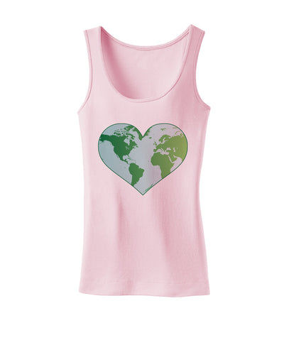 World Globe Heart Womens Tank Top-Womens Tank Tops-TooLoud-SoftPink-X-Small-Davson Sales