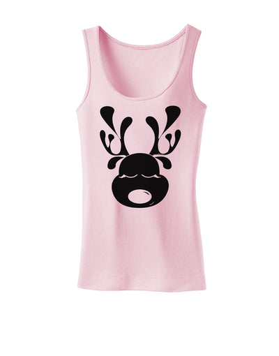 Cute Black Reindeer Face Christmas Womens Tank Top-Womens Tank Tops-TooLoud-SoftPink-X-Small-Davson Sales