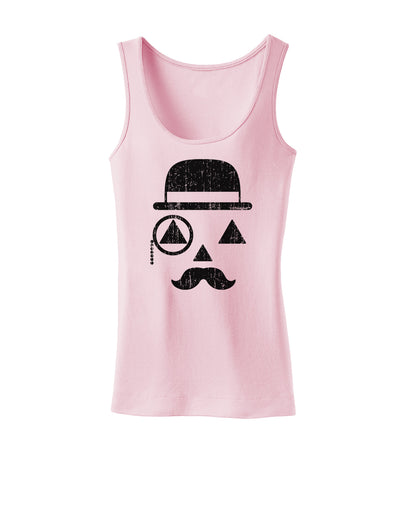 Gentleman Pumpkin Distressed Womens Tank Top-Womens Tank Tops-TooLoud-SoftPink-X-Small-Davson Sales