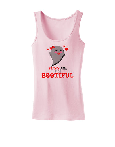 Kiss Me BOOtiful Ghost Red Womens Tank Top-Womens Tank Tops-TooLoud-SoftPink-X-Small-Davson Sales