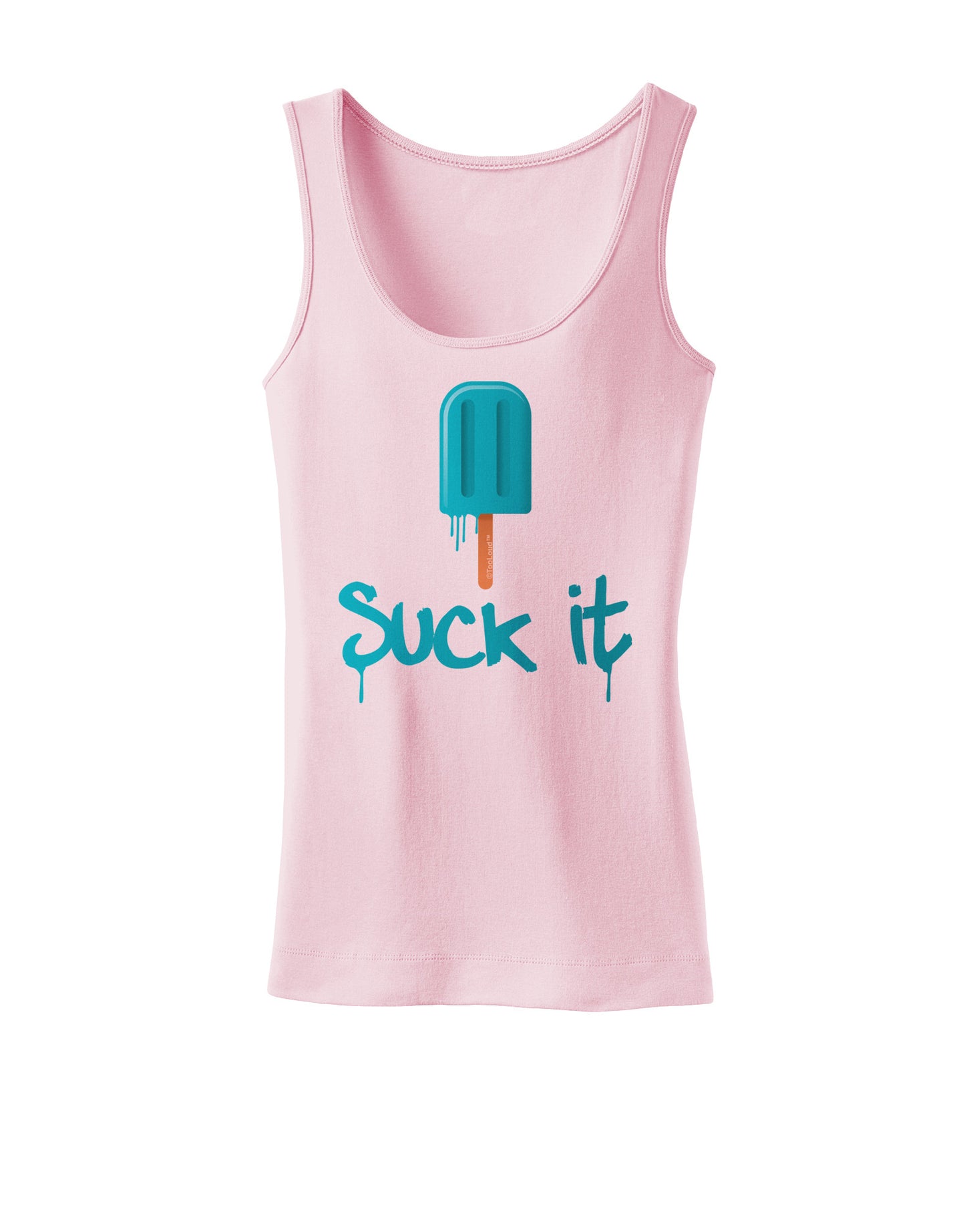 Suck It Popsicle Womens Petite Tank Top-TooLoud-SoftPink-X-Small-Davson Sales