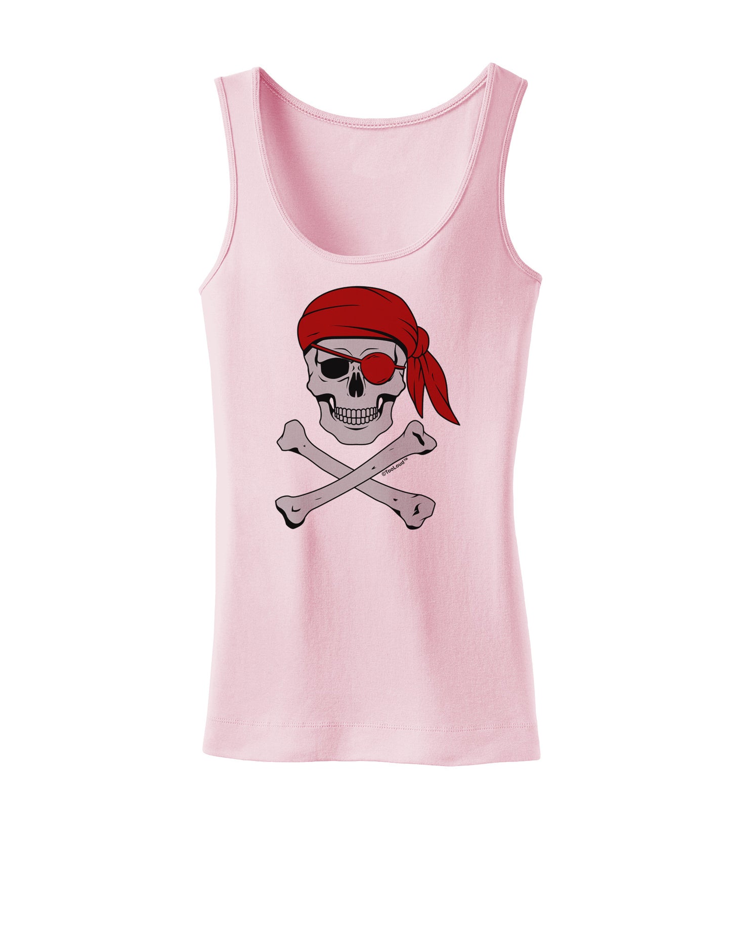Pirate Skull Womens Petite Tank Top-TooLoud-SoftPink-X-Small-Davson Sales