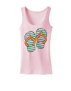 Striped Flip Flops - Teal and Orange Womens Tank Top-Womens Tank Tops-TooLoud-SoftPink-X-Small-Davson Sales