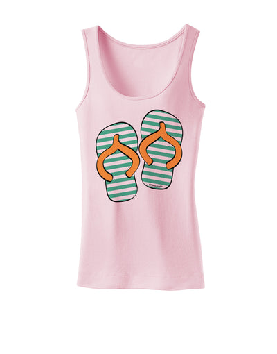 Striped Flip Flops - Teal and Orange Womens Tank Top-Womens Tank Tops-TooLoud-SoftPink-X-Small-Davson Sales