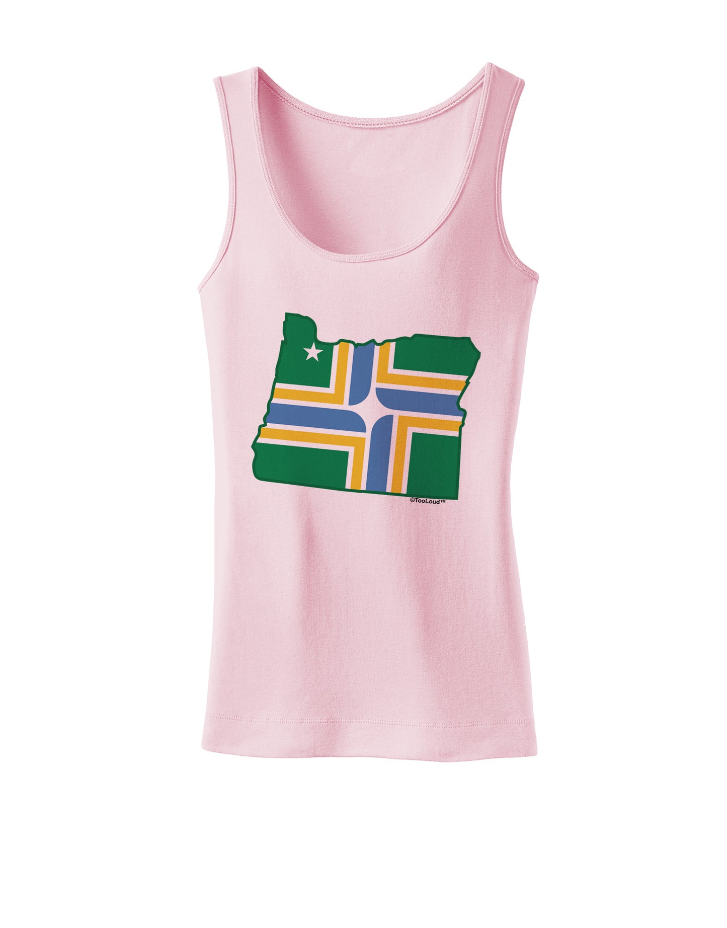 Portland Oregon Flag Womens Petite Tank Top-TooLoud-SoftPink-X-Small-Davson Sales