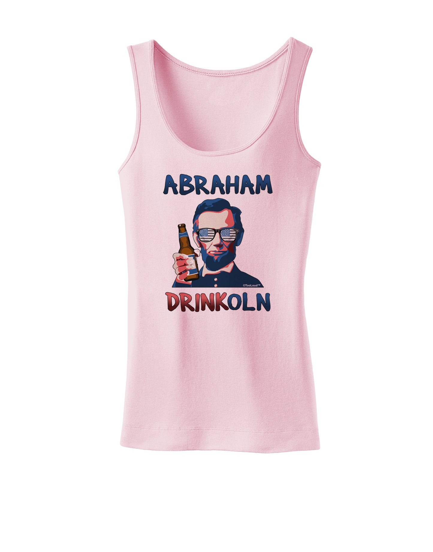 Abraham Drinkoln with Text Womens Petite Tank Top-TooLoud-SoftPink-X-Small-Davson Sales