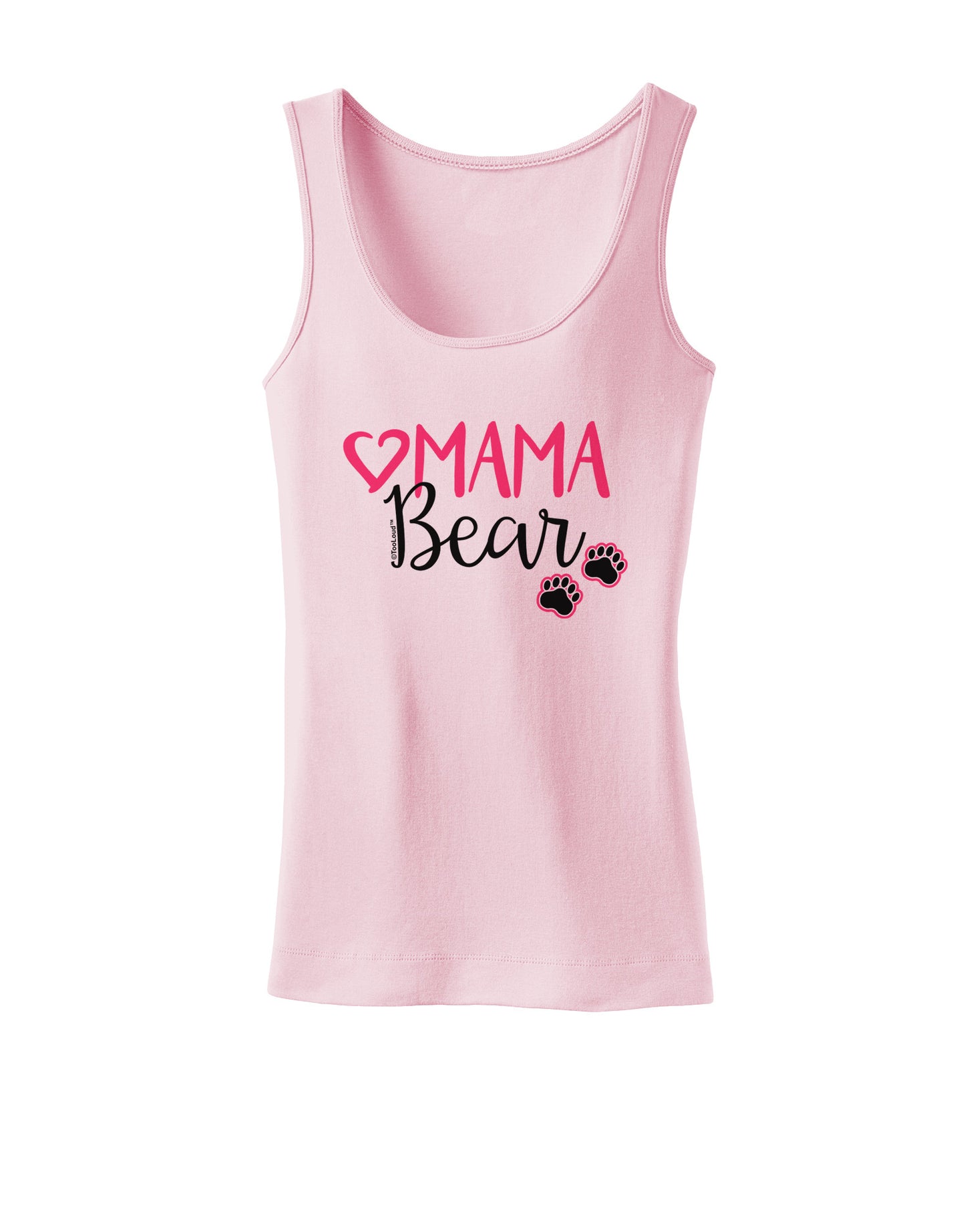 Mama Bear Paws Womens Petite Tank Top-TooLoud-SoftPink-X-Small-Davson Sales