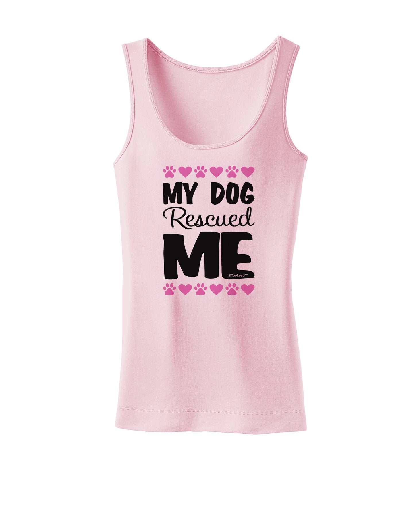 My Dog Rescued Me Womens Petite Tank Top-TooLoud-SoftPink-X-Small-Davson Sales