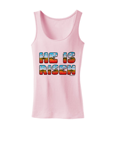 He Is Risen - Easter - Sunrise Letters Womens Tank Top-Womens Tank Tops-TooLoud-SoftPink-X-Small-Davson Sales