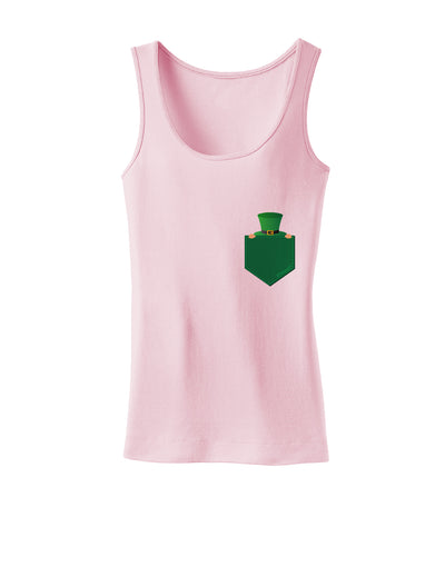 Leprechaun Peeking Out of Faux Pocket Womens Tank Top by TooLoud-Womens Tank Tops-TooLoud-SoftPink-X-Small-Davson Sales