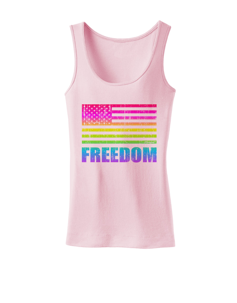 American Pride - Rainbow Flag - Freedom Womens Tank Top-Womens Tank Tops-TooLoud-White-X-Small-Davson Sales