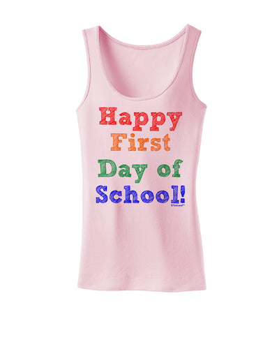 Happy First Day of School Womens Tank Top-Womens Tank Tops-TooLoud-SoftPink-X-Small-Davson Sales