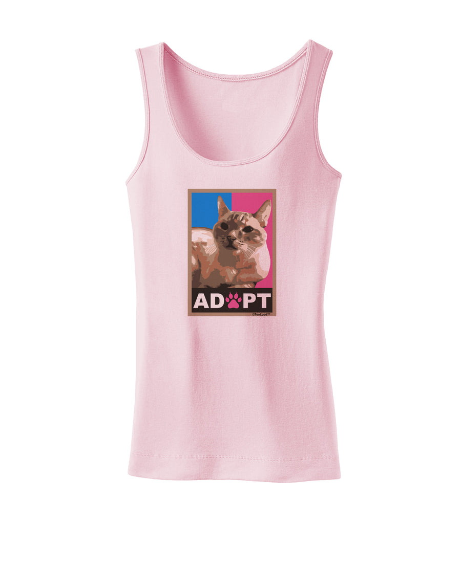 Adopt Cute Kitty Cat Adoption Womens Petite Tank Top-TooLoud-White-X-Small-Davson Sales