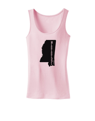 Mississippi - United States Shape Womens Tank Top-Womens Tank Tops-TooLoud-SoftPink-X-Small-Davson Sales