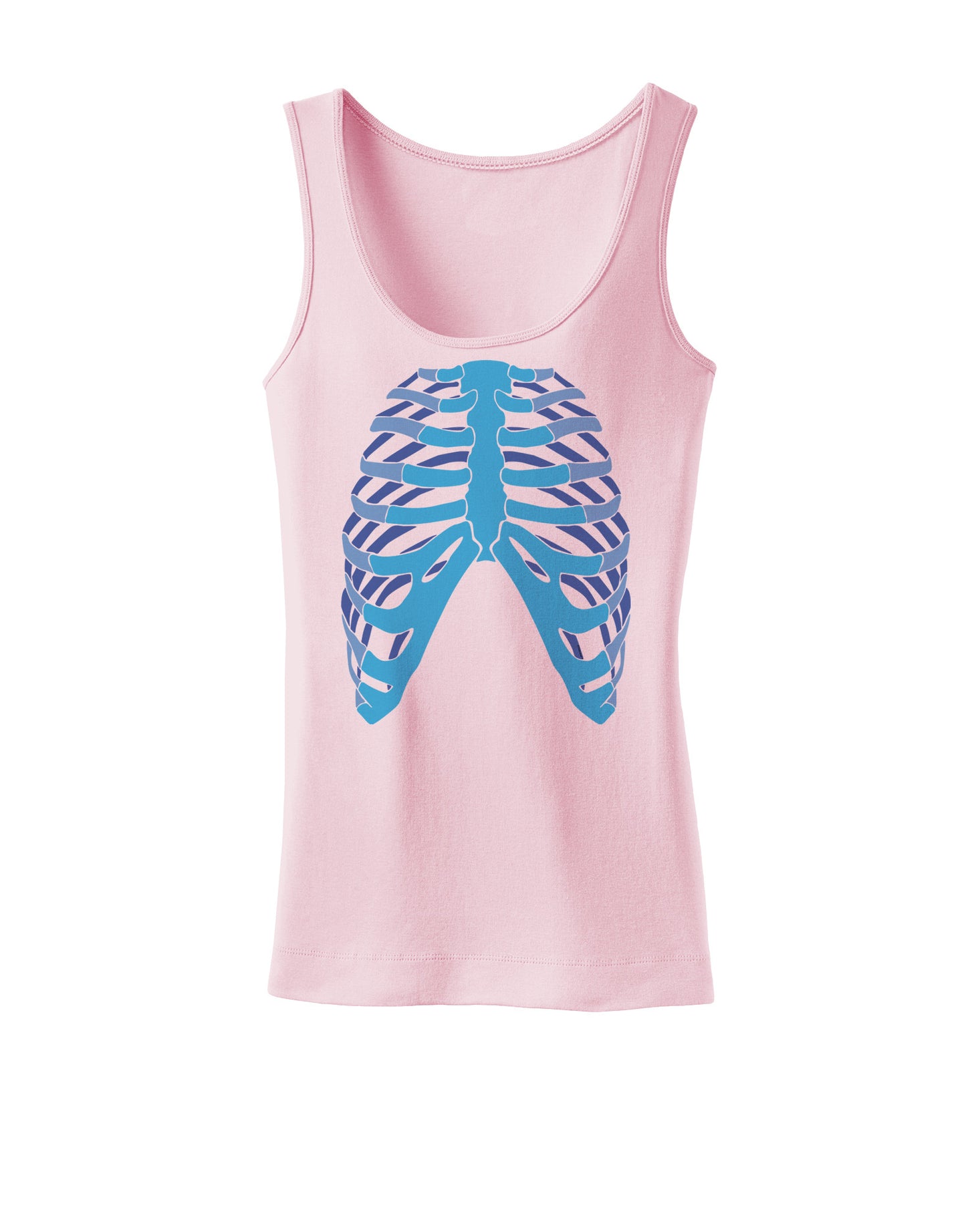 Human Blue Skeleton Bones Ribcage Womens Tank Top-Womens Tank Tops-TooLoud-SoftPink-X-Small-Davson Sales