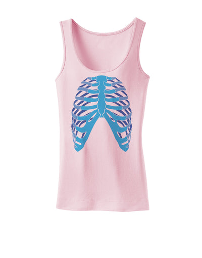 Human Blue Skeleton Bones Ribcage Womens Tank Top-Womens Tank Tops-TooLoud-SoftPink-X-Small-Davson Sales