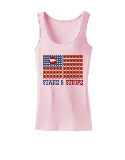 American Bacon Flag - Stars and Strips Womens Tank Top-Womens Tank Tops-TooLoud-SoftPink-X-Small-Davson Sales