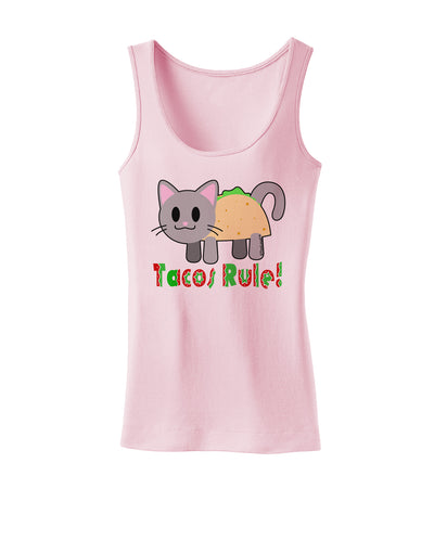 Tacos Rule Taco Cat Design Womens Tank Top by TooLoud-Womens Tank Tops-TooLoud-SoftPink-X-Small-Davson Sales