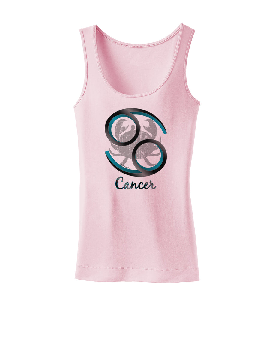 Cancer Symbol Womens Petite Tank Top-TooLoud-White-X-Small-Davson Sales