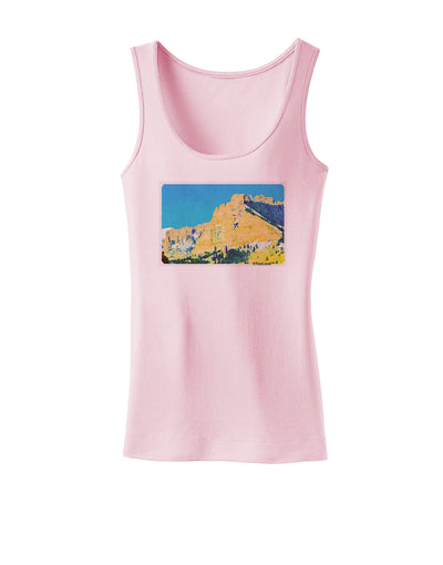 Colorado Snowy Mtns WaterColor Womens Tank Top-Womens Tank Tops-TooLoud-SoftPink-X-Small-Davson Sales