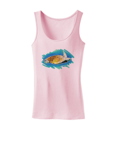 Turtle Watercolor Womens Tank Top-Womens Tank Tops-TooLoud-SoftPink-X-Small-Davson Sales