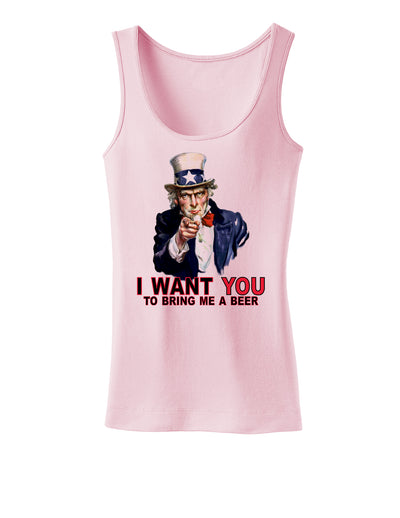 Uncle Sam I Want You to Bring me a Beer Womens Tank Top-Womens Tank Tops-TooLoud-SoftPink-X-Small-Davson Sales